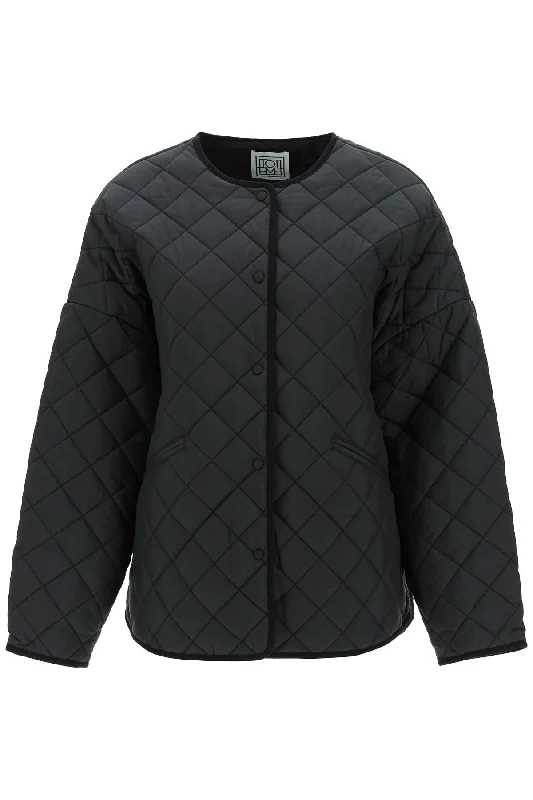 women's draped open-front coat -Toteme Women's Quilted Boxy Jacket