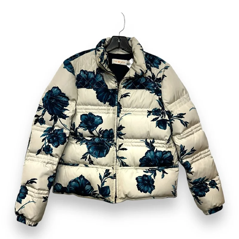 women's double-layer fleece coat -Ronda Down Filled Floral Puffer Jacket By Tory Burch In Floral Print, Size: S