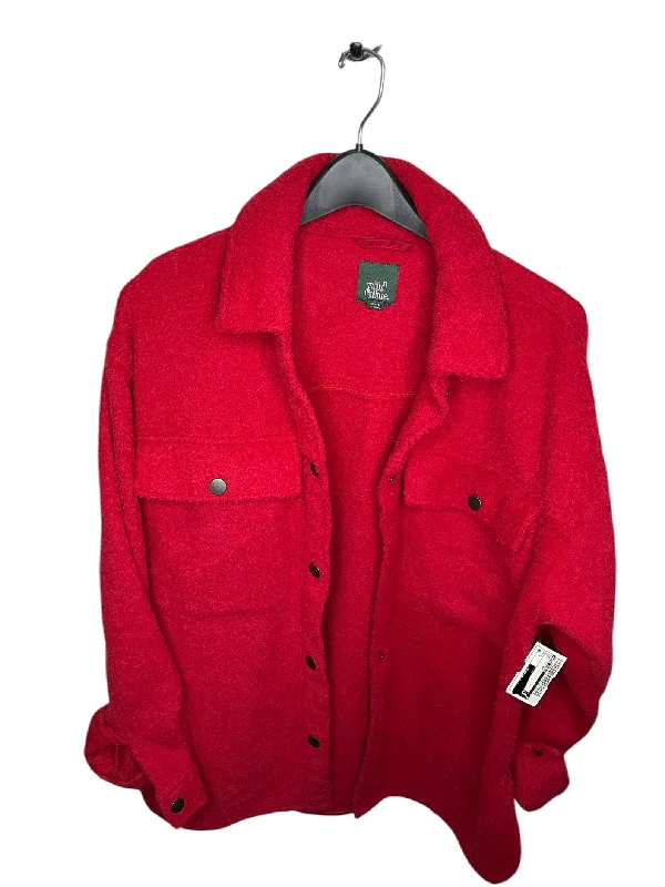 women's oversized fleece hoodie coat -Coat Other By Wild Fable In Red, Size: S