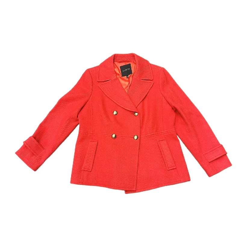 women's reversible puffer jacket -Coat Peacoat By Talbots In Red, Size: L