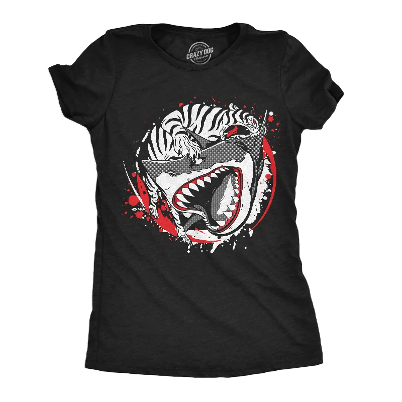 women's side slit tunic top -Tiger Shark Ying Yang Women's T Shirt