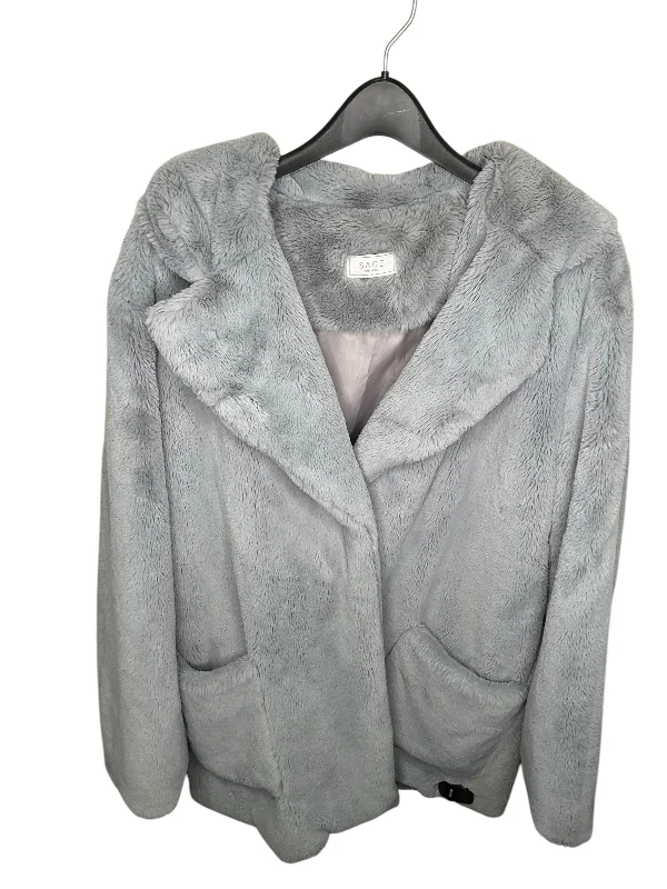 women's lightweight cargo jacket -Coat Faux Fur & Sherpa By Sage In Grey, Size: S