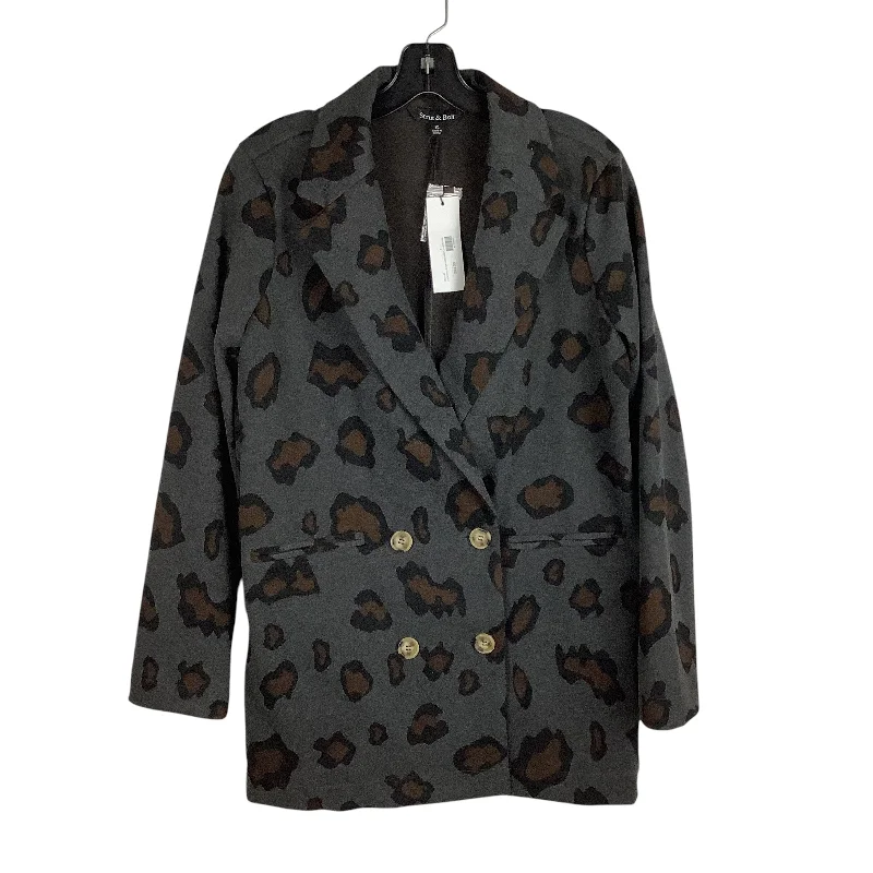 ladies' military-style jacket -Coat By Clothes Mentor In Animal Print, Size: S