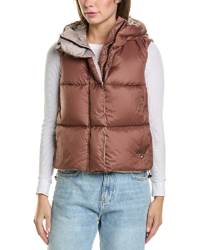 women's button-up cardigan coat -Post Card La Villa Puffer Vest