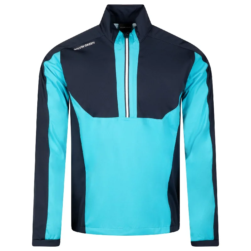 women's ruched sleeve blazer -Lawrence Interface-1 Full Zip Lightweight Jacket Aqua/Navy - SS24