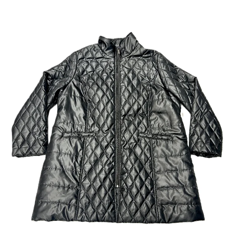 women's quilted vest jacket -Coat Puffer & Quilted By Roamans In Black, Size: L