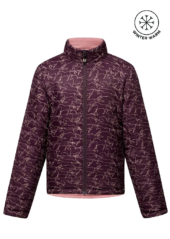 ladies' military-style jacket -Kids Round Up Reversible Quilted Riding Jacket