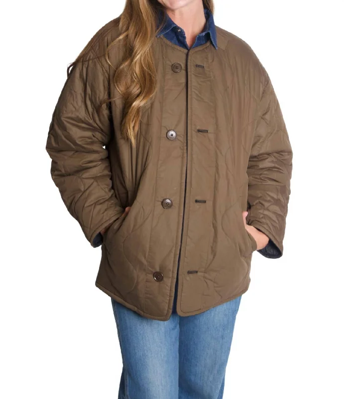 trendy color block jacket for women -Nesmae Jacket In Brown