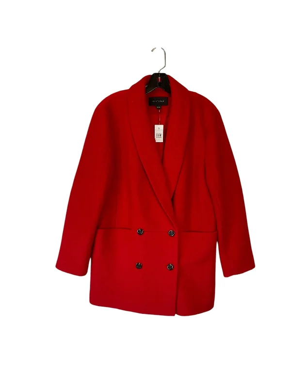 trendy oversized varsity jacket for women -Coat Peacoat By Ann Taylor In Red, Size: S