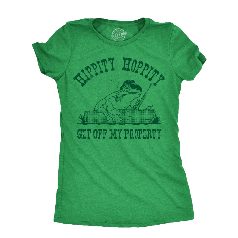 ladies' tie-dye crop top -Hippity Hoppity Get Off My Property Women's T Shirt