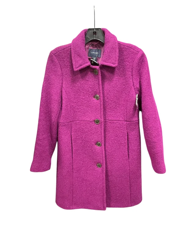 women's plaid wool coat -Coat Wool By Lands End In Purple, Size: 6