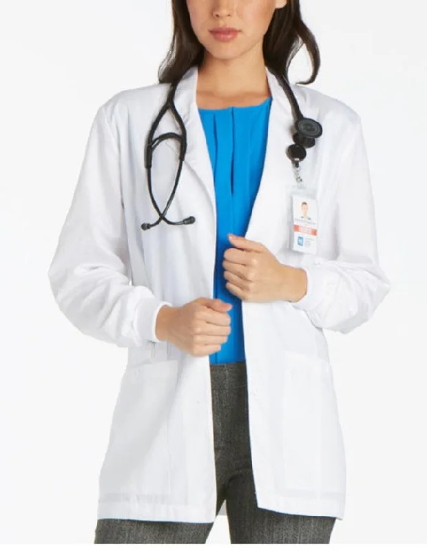 women's padded down jacket -Cherokee Women's 30 inch Rib Knit Cuff Medical Lab Coat