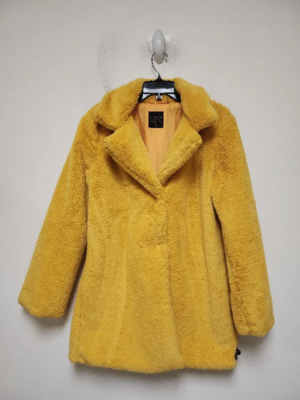 women's varsity bomber jacket -Coat Faux Fur & Sherpa By Ci Sono In Yellow, Size: Xl