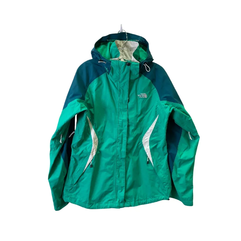 women's slim-fit wool coat -Coat Raincoat By The North Face In Aqua, Size:L