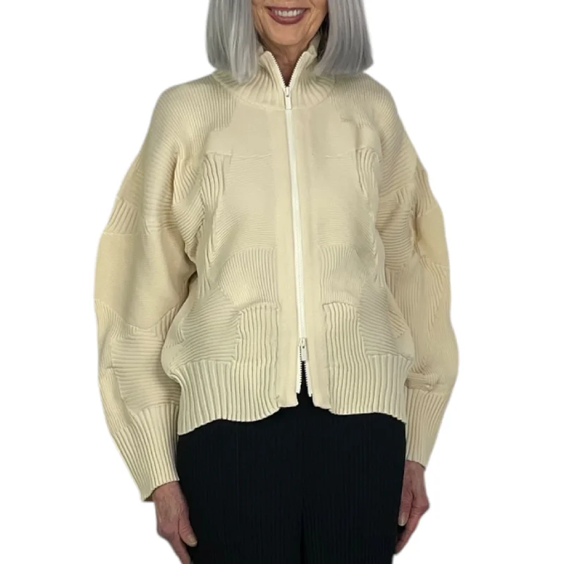 women's oversized blazer -KONE KONE KNIT ZIP JACKET