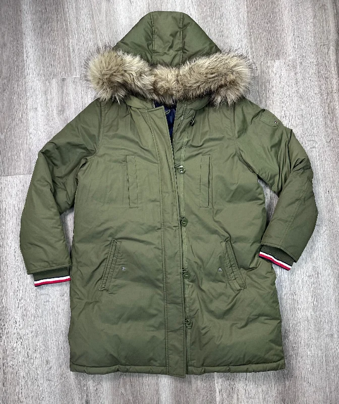 ladies' military-style jacket -Coat Parka By Tommy Hilfiger In Green, Size: L