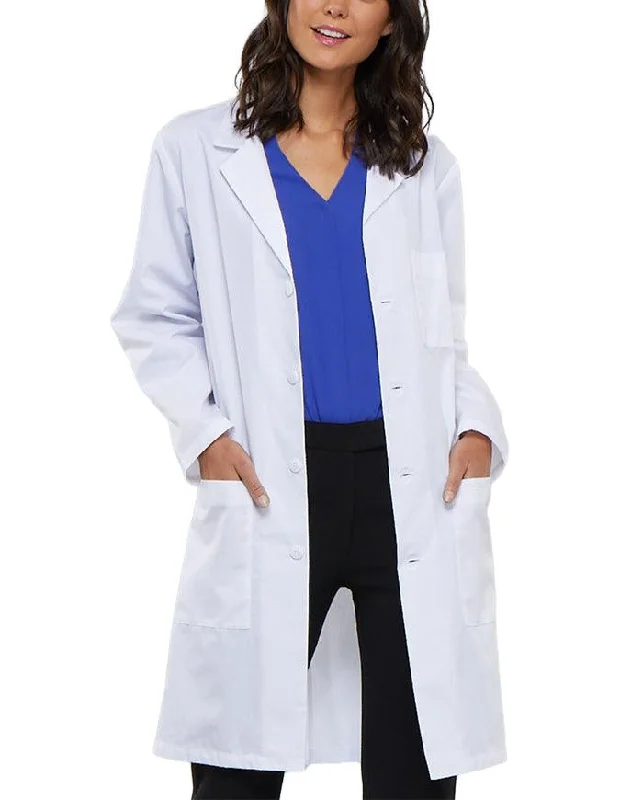 women's hooded puffer jacket -Cherokee Unisex Low Priced 40 Inch Three Pocket White Lab Coat