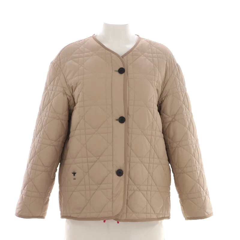 women's sherpa-lined denim jacket -Women's Reversible Button Up Jacket Cannage Quilt Polyester and Sherpa Fleece