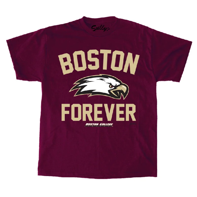 women's studded shoulder top -Boston Forever - Boston College - T-Shirt