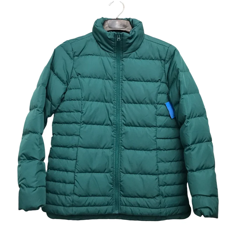 women's waterproof raincoat -Coat Puffer & Quilted By Lands End In Green, Size:Xs