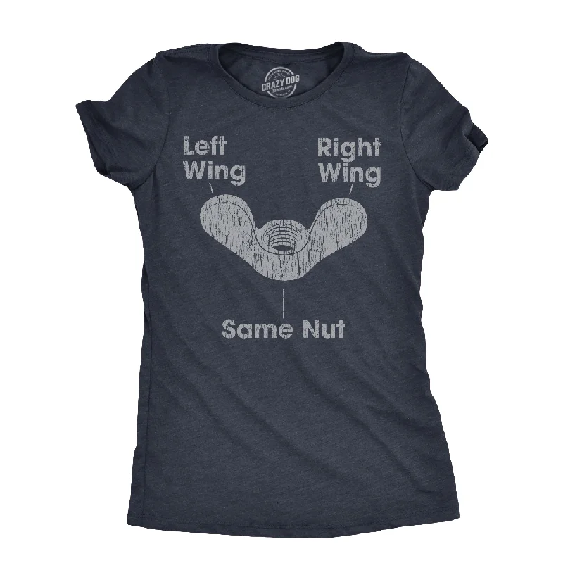 women's off-shoulder ruffle top -Left Wing Right Wing Same Nut Women's T Shirt