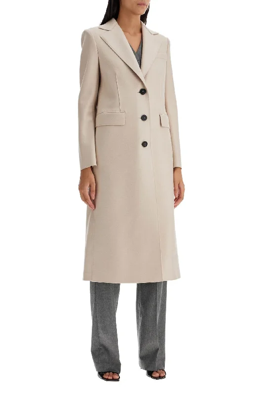 stylish longline wool coat for women -Harris Wharf London Single-Breasted Coat In Pressed Wool