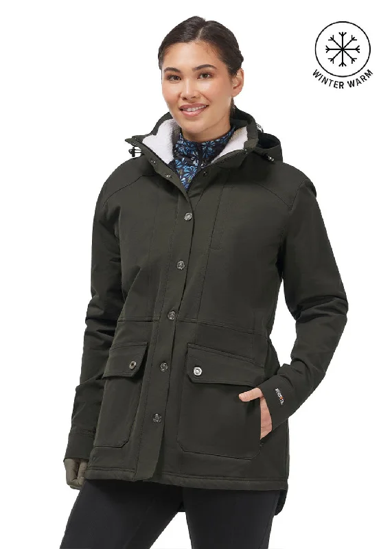 trendy animal print coat for women -Winter Workhorse Barn Jacket