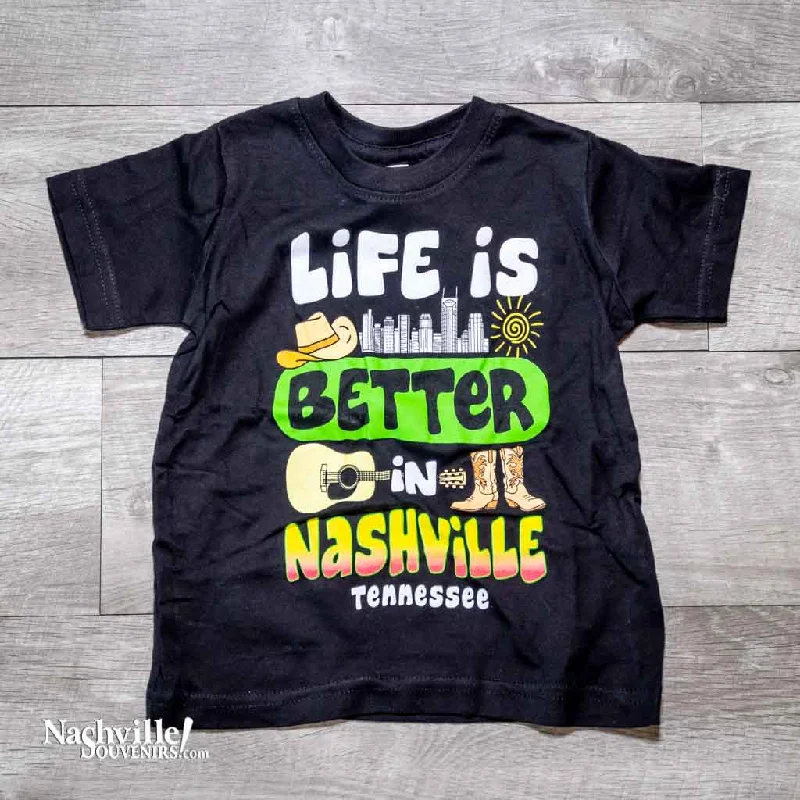 women's off-shoulder blouse -Toddler "Life is Better in Nashville Tennessee" T-Shirt