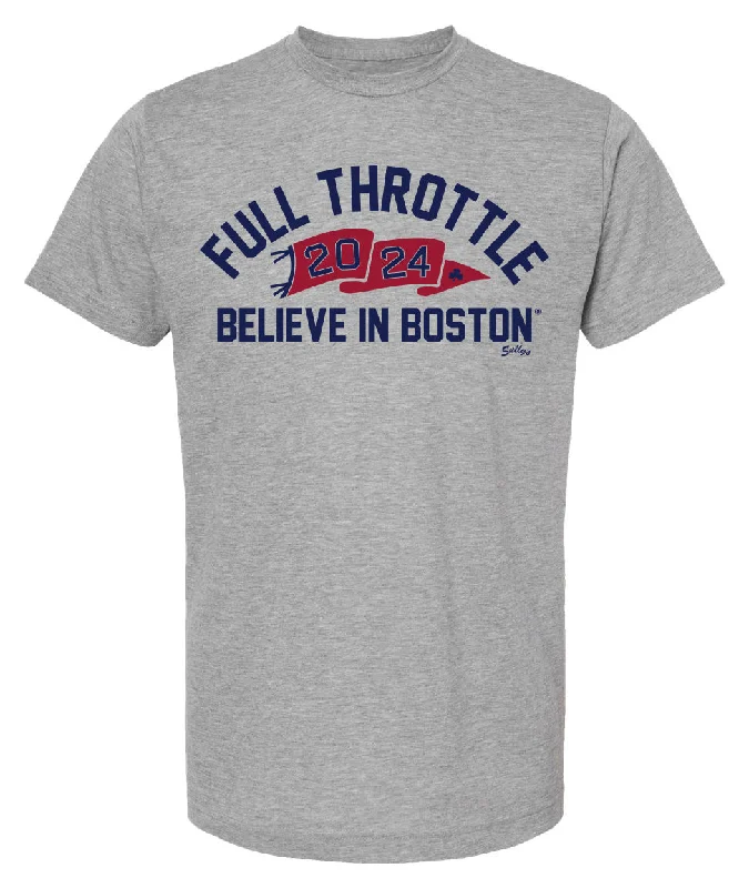 women's off-shoulder ruffle top -FULL THROTTLE 2024 / Believe In Boston - T-Shirt