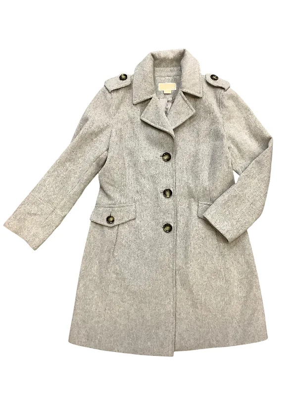 women's double-breasted coat -Coat Wool By Michael By Michael Kors In Grey, Size: 12