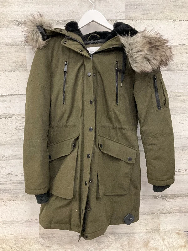 trendy faux shearling jacket for women -Coat Parka By Bcbg In Green, Size: S