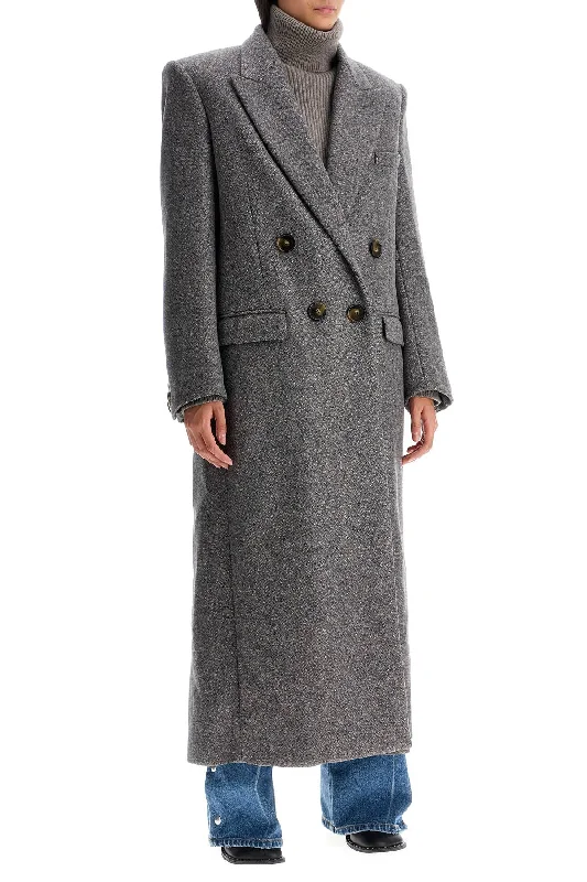 women's glossy vinyl trench coat -Stella Mccartney Maxi Tweed Coat In