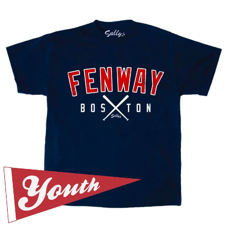 women's puffed shoulder blouse -Fenway Crossed Bats Youth T-Shirt