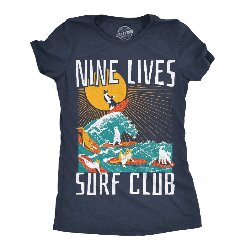 women's layered ruffle blouse -Nine Lives Surf Club Women's T Shirt