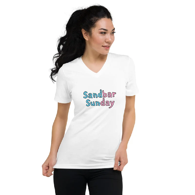 women's sleeveless button-down top -Sandbar Sunday Woman's V-Neck T-Shirt