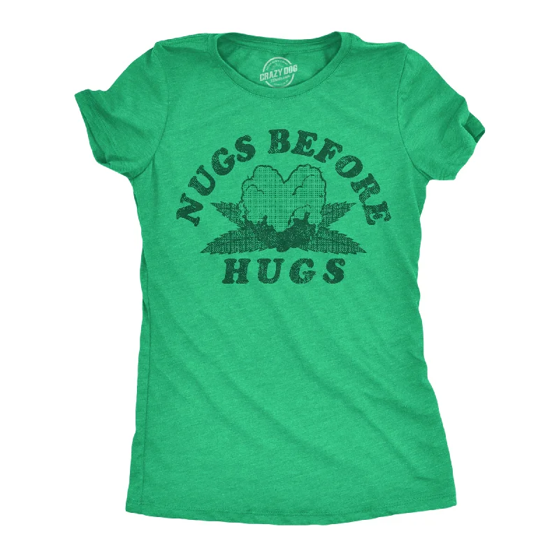 ladies' frilled neckline blouse -Nugs Before Hugs Women's T Shirt