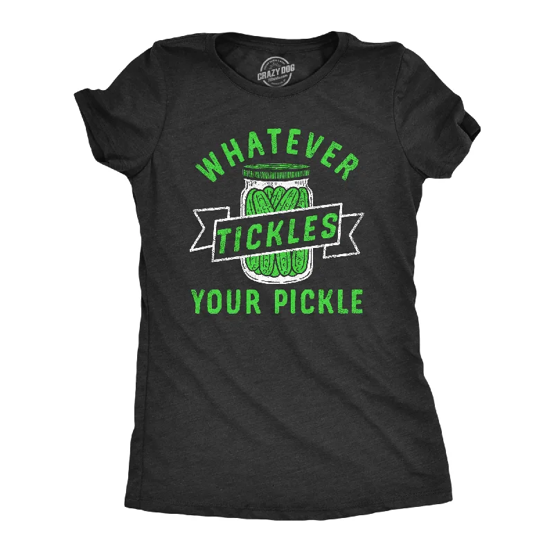 trendy animal print top for women -Whatever Tickles Your Pickle Women's T Shirt