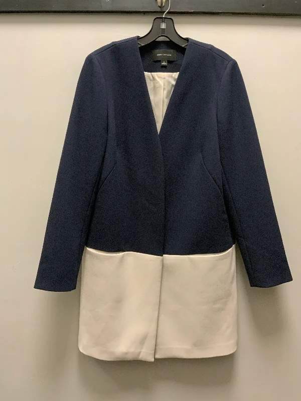 women's button-up cardigan coat -Coat Other By Ann Taylor In Blue & Tan, Size: S