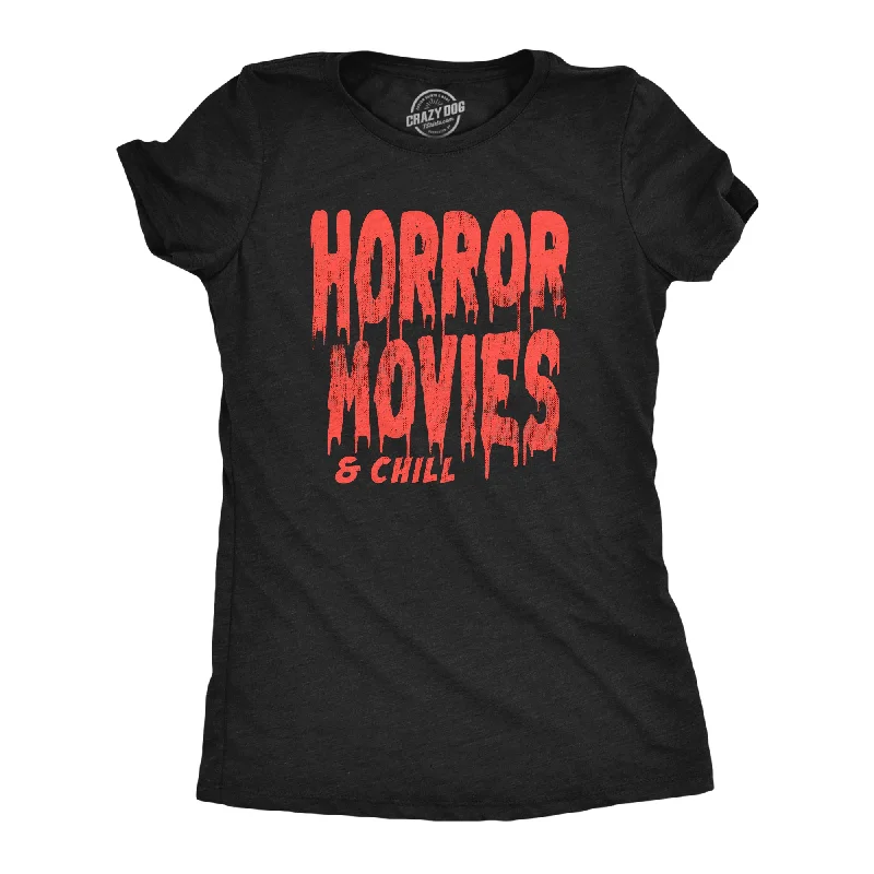 women's one-shoulder asymmetrical top -Horror Movies And Chill Women's T Shirt