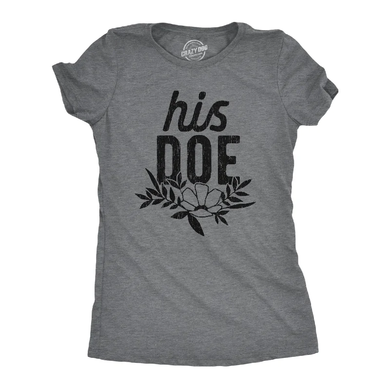 trendy sheer lace top for women -His Doe Women's T Shirt