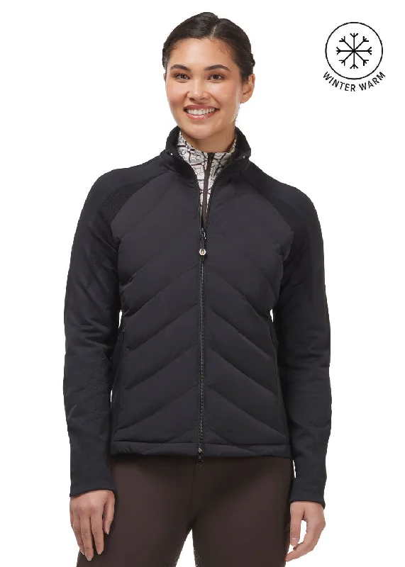 women's high-neck puffer coat -EquiTech Hybrid Quilted Riding Jacket