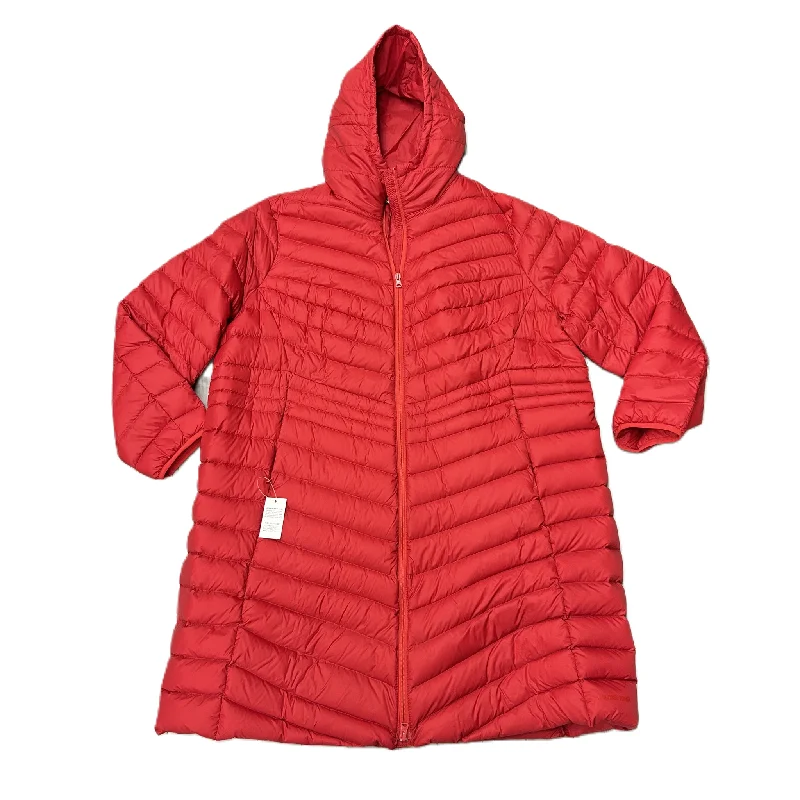 stylish asymmetric wrap coat for women -Coat Puffer & Quilted By Lands End In Red, Size: 2x