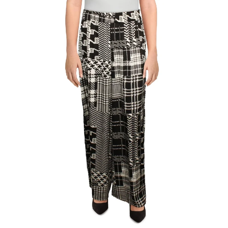 trendy off-shoulder ruched dress for women -trendy pinstriped dress pants for women -Patrizia Luca Womens Aztec Print Gathered Waistline Palazzo Pants