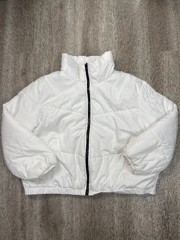 women's varsity bomber jacket -Coat Puffer & Quilted By Wild Fable In White, Size: Xxl