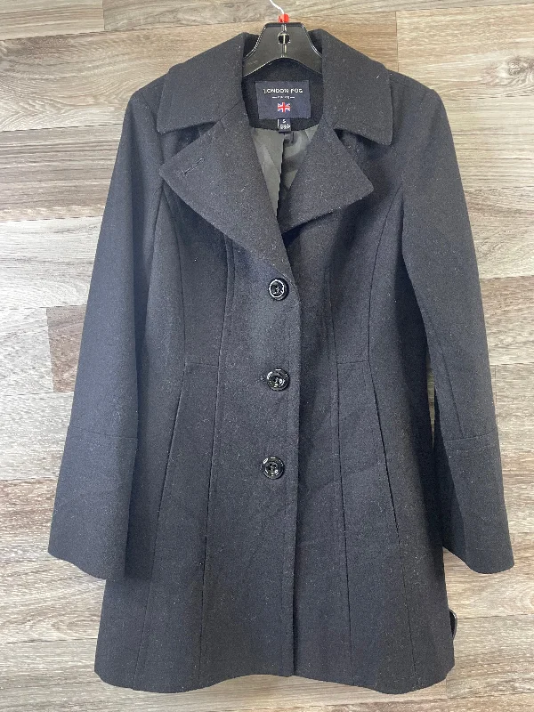 trendy relaxed-fit cargo jacket for women -Coat Peacoat By London Fog In Black, Size: S