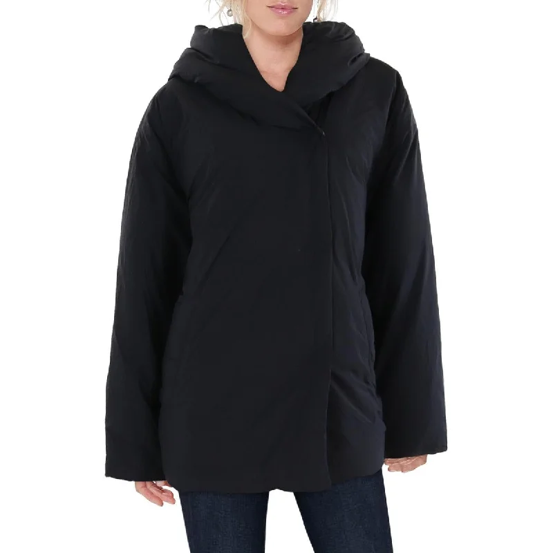 ladies' long trench coat -Womens Insulated Hooded Puffer Jacket