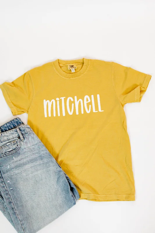 trendy color block top for women -Mitchell Tee | Yellow