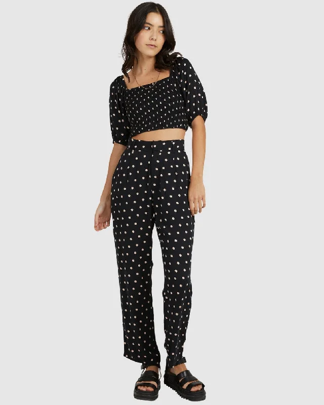 women's floral maxi dress -women's high-waisted jeans -Jizzy Trouser Pants - True Black