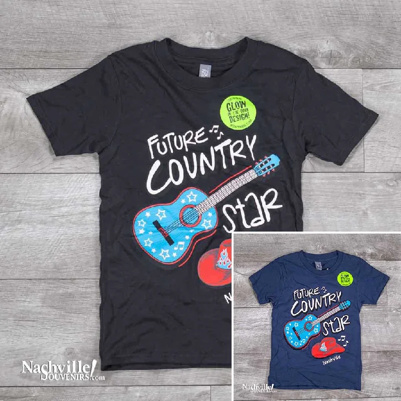 women's lace-up front top -Kids "Future Country Star" Nashville T-shirt