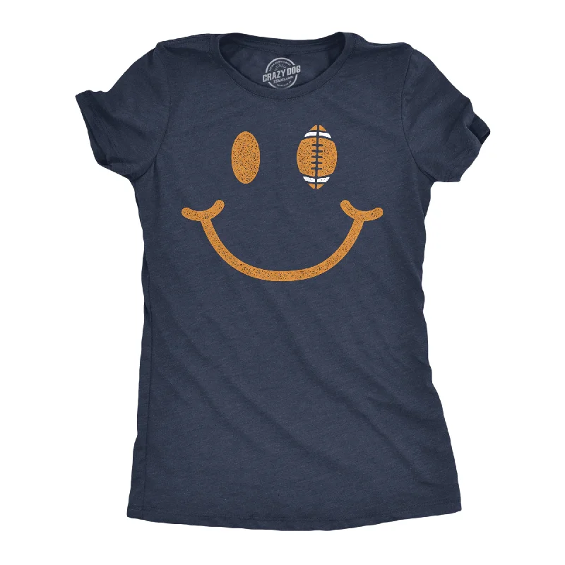 women's velvet wrap blouse -Football Smiling Face Women's T Shirt